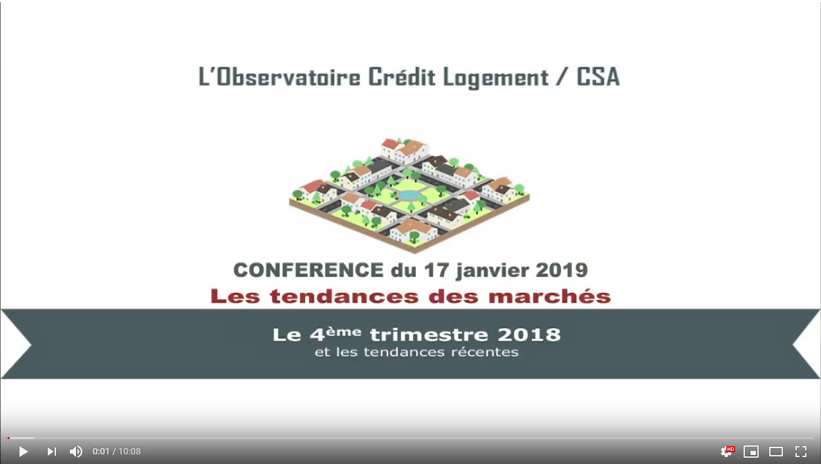 Conférence l'Observatoire Crédit Logement CSA 4ème trimestre 2018 - Tendances des marchés
